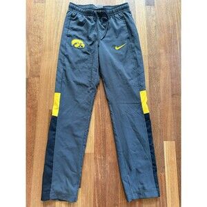 Nike Dri-Fit Iowa Hawkeyes Team Issued Warm Up Pants Black Yellow XS